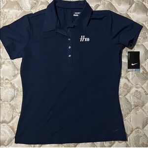 NWT Nike Golf Dri-FIT Polo Womens Medium Navy Blue
